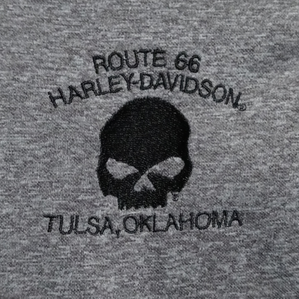 Harley Davidson Pull Over Grey Jacket Half Zip - image 5